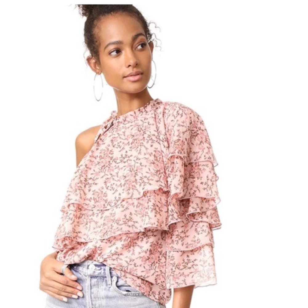 WAYF Tie Neck Blouse